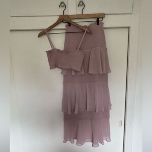 Fame and Partners Purple Midi Tiered Skirt Set